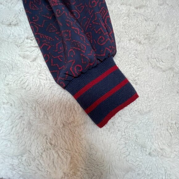 Vintage Schrader Sport Petite Womens Wool Rib Trim Sweater Top 6P Purple Printed - Picture 10 of 10